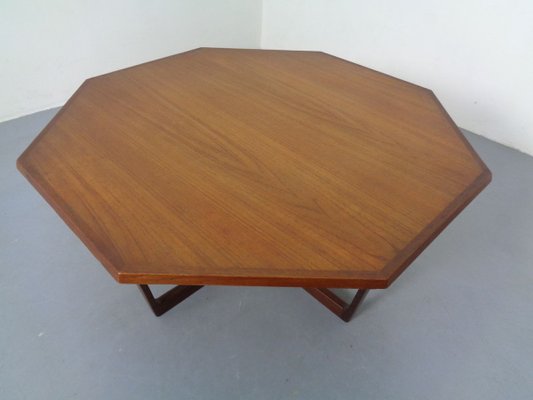 Danish Octagonal Teak Coffee Table, 1960s-RDW-895965