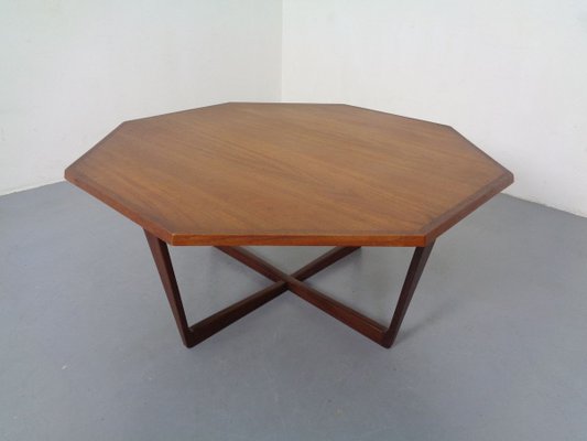 Danish Octagonal Teak Coffee Table, 1960s-RDW-895965