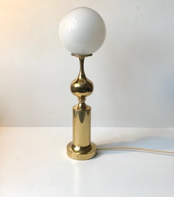 Danish Opaline Glass and Brass Table Lamp from ABO, 1970s-LCR-580545