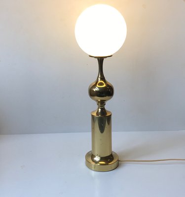 Danish Opaline Glass and Brass Table Lamp from ABO, 1970s-LCR-580545