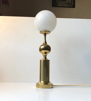 Danish Opaline Glass and Brass Table Lamp from ABO, 1970s-LCR-580545