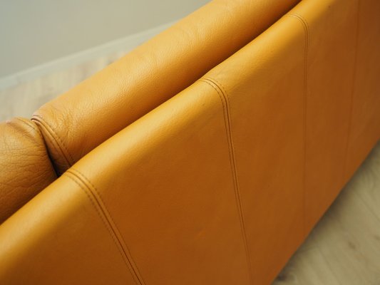 Danish Orange Leather Sofa, 1970s-VND-1783405