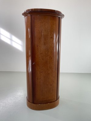 Danish Oval Pedestal Cabinet in Oak and Walnut Burl, 1850s-WIX-1727158