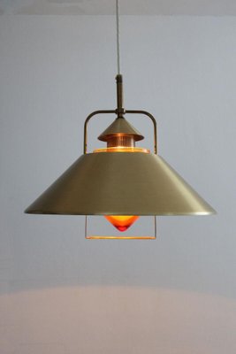 Danish Pendant Lamp in Brass with Glass Insert, 1960s-FJP-1800792