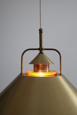 Danish Pendant Lamp in Brass with Glass Insert, 1960s-FJP-1800792