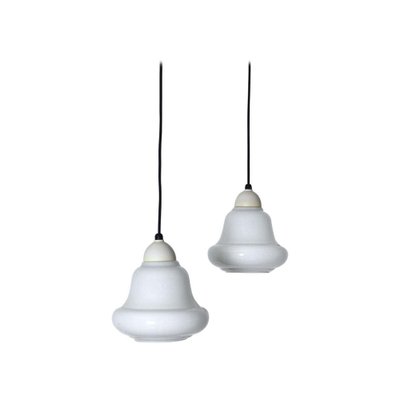 Danish Pendant Lamps in Opaline Glass, 1940s, Set of 2-HPQ-1382918