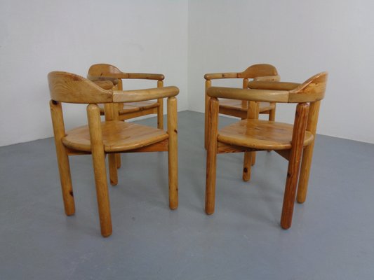 Danish Pine Armchairs & Dining Table by Rainer Daumiller for Hirtshals Sawværk, 1970s, Set of 5-RDW-2024461