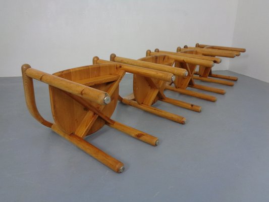 Danish Pine Armchairs & Dining Table by Rainer Daumiller for Hirtshals Sawværk, 1970s, Set of 5-RDW-2024461