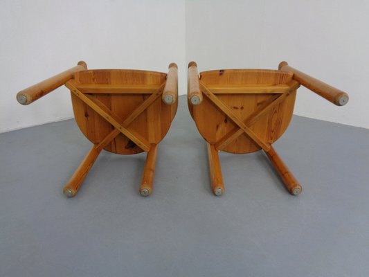 Danish Pine Armchairs & Dining Table by Rainer Daumiller for Hirtshals Sawværk, 1970s, Set of 5-RDW-2024461