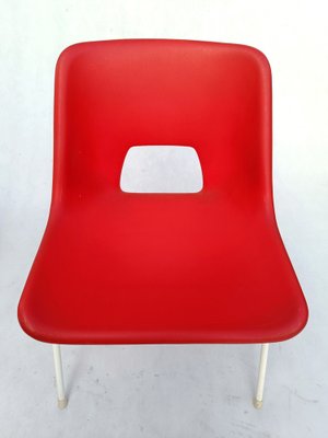 Danish Plastic Red Chairs by Niels Gammelgaard for Ikea, 1984, Set of 4-RFT-1716510