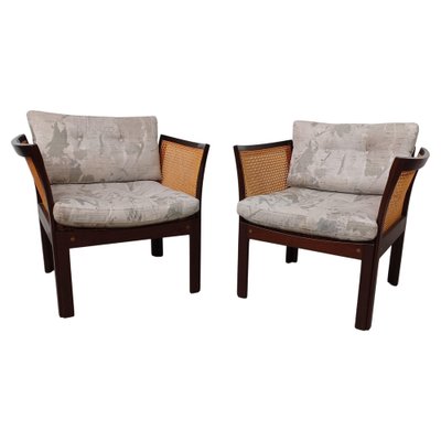 Danish Plexus Easy Chairs in Mahogany by Illum Vikkelso for CFC Silkeborg, 1960s, Set of 2-VVO-1974235