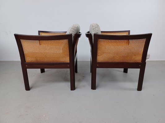 Danish Plexus Easy Chairs in Mahogany by Illum Vikkelso for CFC Silkeborg, 1960s, Set of 2-VVO-1974235