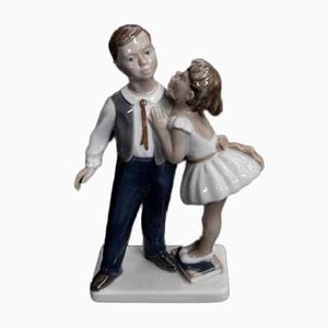 Danish Porcelain Boy and Girl Figurine from Lyngby, 1950s-BXB-717207