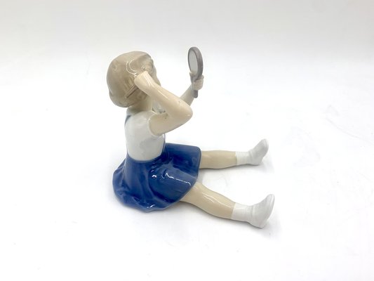 Danish Porcelain Figurine of a Girl Combing from Bing & Grondahl-BXB-1191279