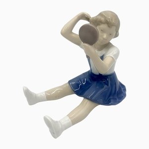 Danish Porcelain Figurine of a Girl Combing from Bing & Grondahl-BXB-1191279