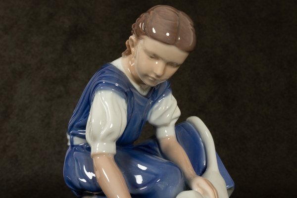 Danish Porcelain Girl with Cat Figurine by Ingeborg Plockross Irminger for Bing & Grondahl, 1970s-WIX-570888