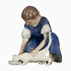 Danish Porcelain Girl with Cat Figurine by Ingeborg Plockross Irminger for Bing & Grondahl, 1970s-WIX-570888