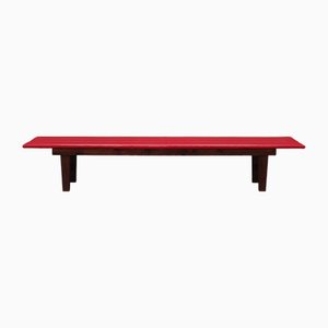 Danish Red Eco Leather Bench, 1990s-VND-2014434