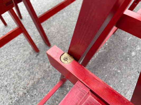 Danish Red Foldable Chairs, 1978, Set of 6-MXB-1431518