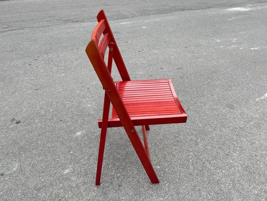 Danish Red Foldable Chairs, 1978, Set of 6-MXB-1431518