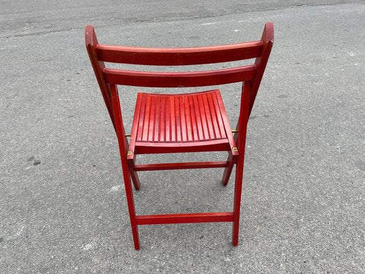 Danish Red Foldable Chairs, 1978, Set of 6-MXB-1431518