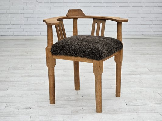 Danish Reupholstered Armchair in Oak, 1950s-TMW-1737057