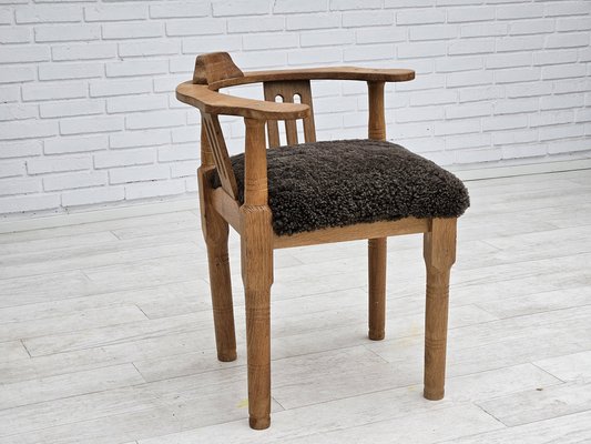 Danish Reupholstered Armchair in Oak, 1950s-TMW-1737057