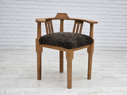 Danish Reupholstered Armchair in Oak, 1950s-TMW-1737057