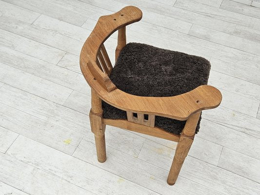 Danish Reupholstered Armchair in Oak, 1950s-TMW-1737057