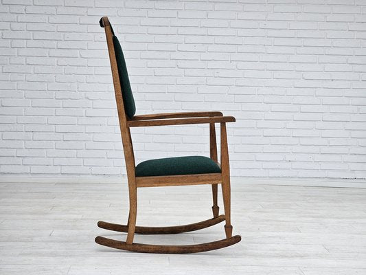 Danish Reupholstered Highback Rocking Chair in Kvadrat Furniture Wool, 1950s-TMW-1725145