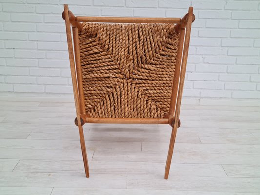 Danish Rocking Chair in Oak & Natural Fiber, 1960s-TMW-1098298