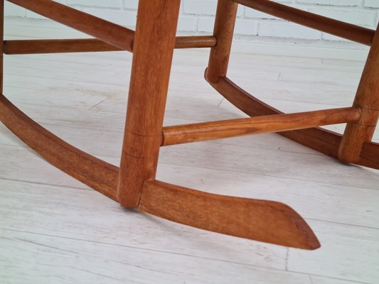 Danish Rocking Chair in Oak & Natural Fiber, 1960s-TMW-1098298