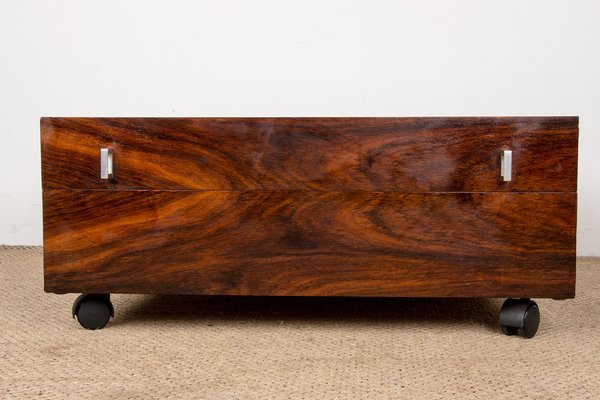 Danish Rolling Coffee Table Chest in Rosewood, 1960s-EMB-1806279