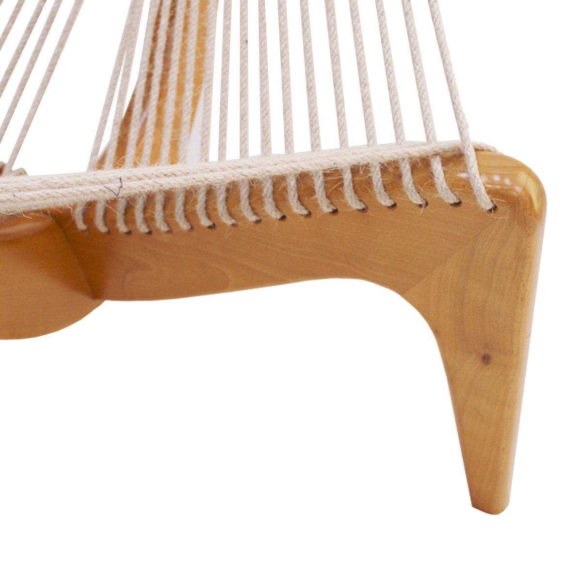 Danish Rope and Black Lacquered Wood Harp Chair by Jørgen Høvelskov, 1960