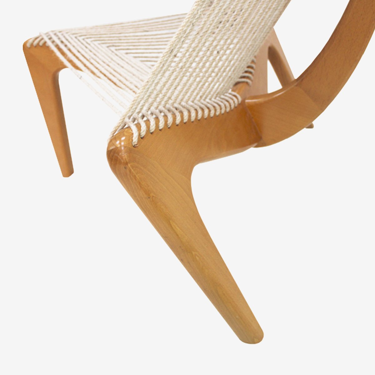 Danish Rope and Black Lacquered Wood Harp Chair by Jørgen Høvelskov, 1960