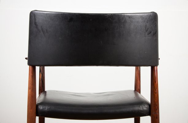 Danish Rosewood and Leather Armchair by Erik Wørts for Soro Stolefabrik-EMB-975009