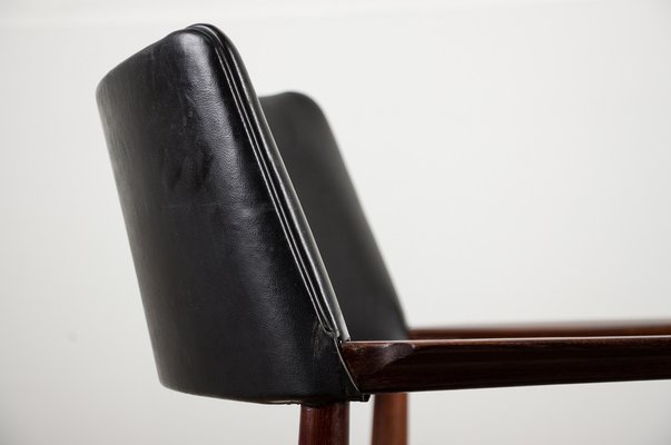 Danish Rosewood and Leather Armchair by Erik Wørts for Soro Stolefabrik-EMB-975009