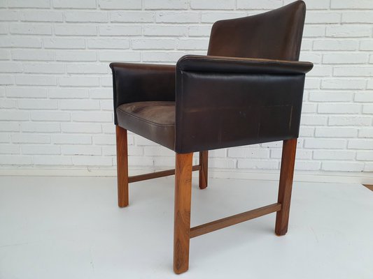 Danish Rosewood and Leather Armchair by Hans Olsen for Skipper, 1960s-TMW-554171