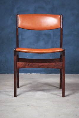 Danish Rosewood and Leather Dining Chairs from NOVA, 1960s, Set of 4-ZGQ-575227