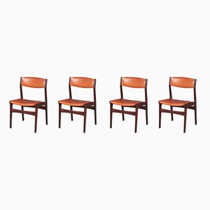 Danish Rosewood and Leather Dining Chairs from NOVA, 1960s, Set of 4-ZGQ-575227