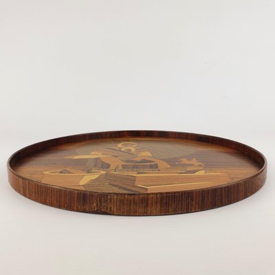 Danish Rosewood and Teak Tray from Intarsia Ringe, 1970s-ZPB-1447314