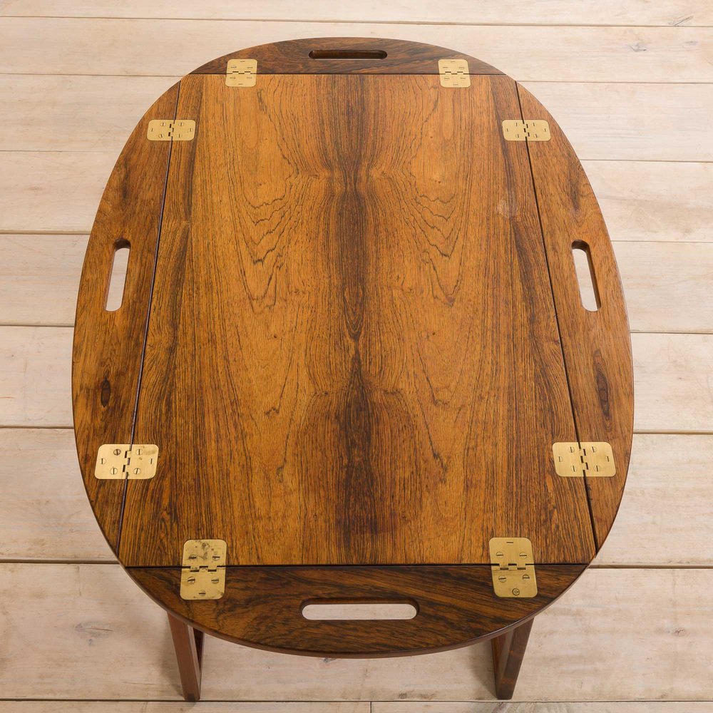 Danish Rosewood Butlers Tray Table by Svend Langkilde for Illums Bolighus, 1960s