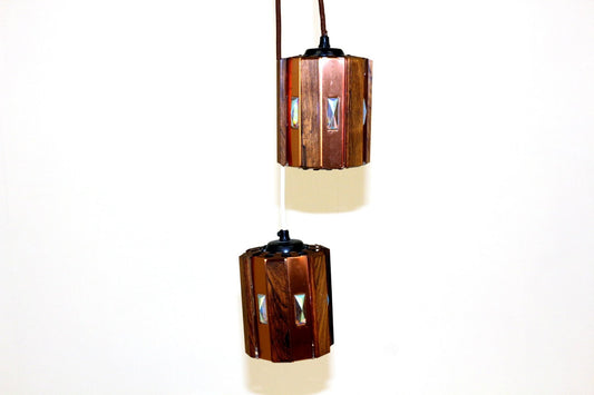 Danish Rosewood Ceiling Lamp by Werner Schou for Coronell Elektro, 1960s