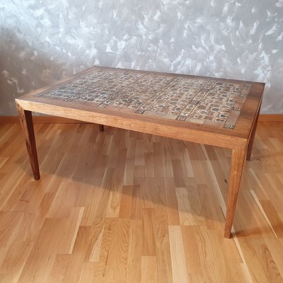 Danish Rosewood Coffe Table with Mosaic, 1960s-ZPB-1447912