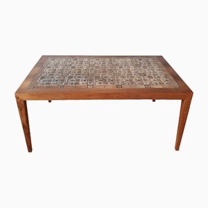 Danish Rosewood Coffe Table with Mosaic, 1960s-ZPB-1447912