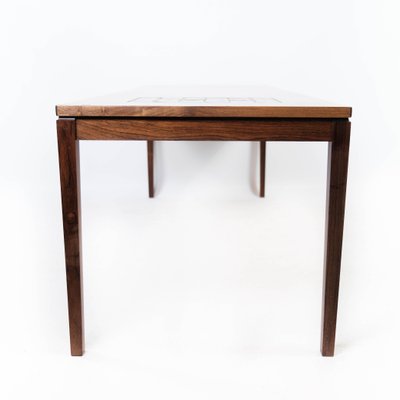 Danish Rosewood Coffee Table with Blue Danish Tiles, 1960s-UY-1000724