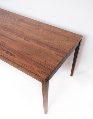 Danish Rosewood Coffee Table with Blue Danish Tiles, 1960s-UY-1000724