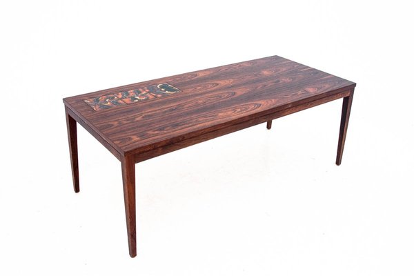 Danish Rosewood Coffee Table with Ceramic, 1960s-BXB-800670