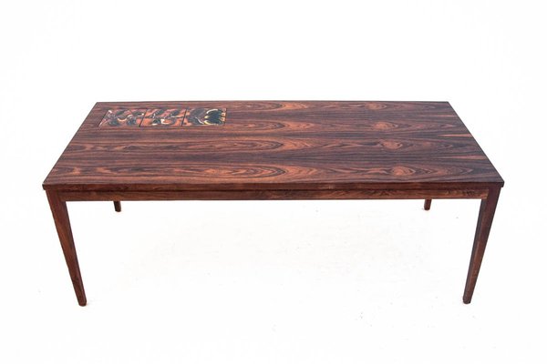 Danish Rosewood Coffee Table with Ceramic, 1960s-BXB-800670