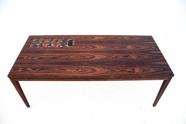 Danish Rosewood Coffee Table with Ceramic, 1960s-BXB-800670